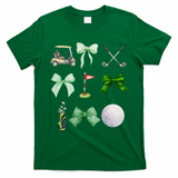 Golf Preppy Coquette Watercolor T-Shirt - Irish Green