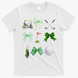 Golf Preppy Coquette Watercolor T-Shirt - White
