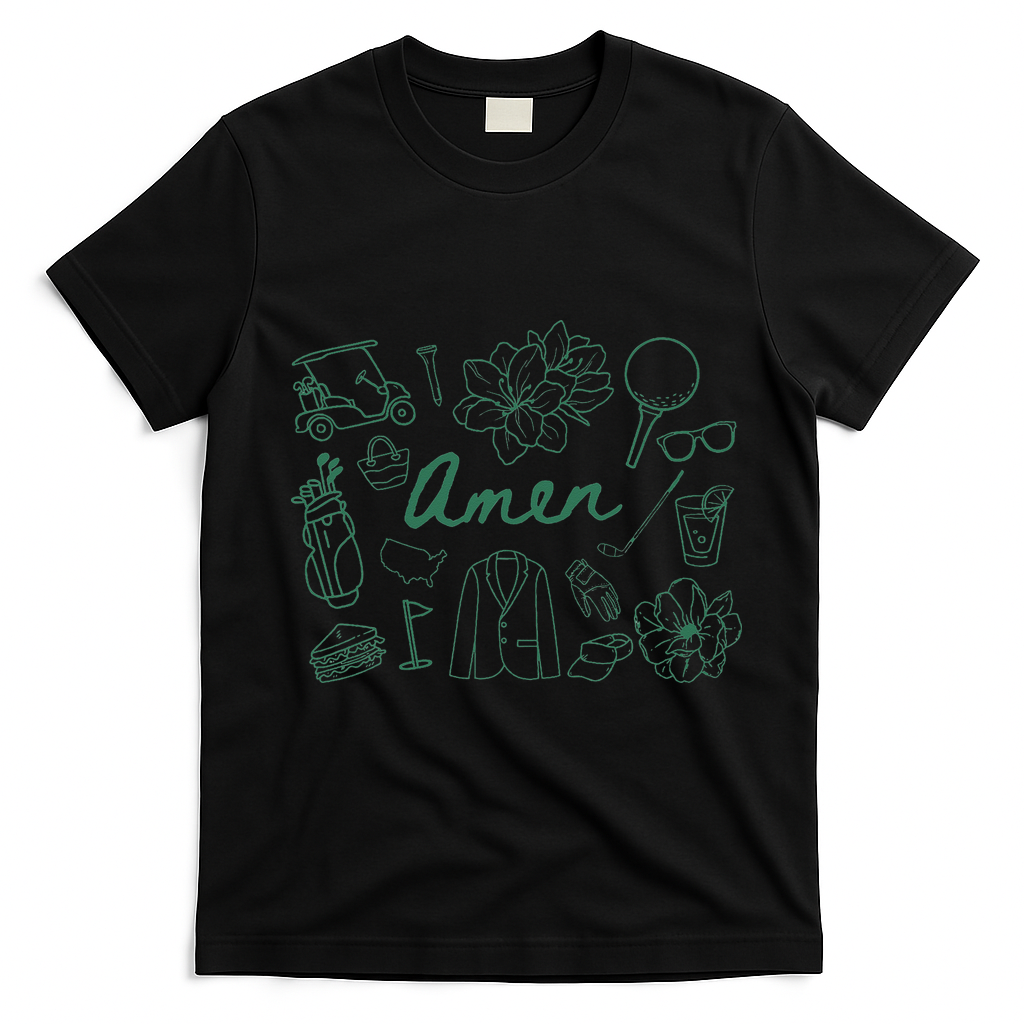 Golf Par Master Golfer Golf Lover Amen Gift T-Shirt - Black