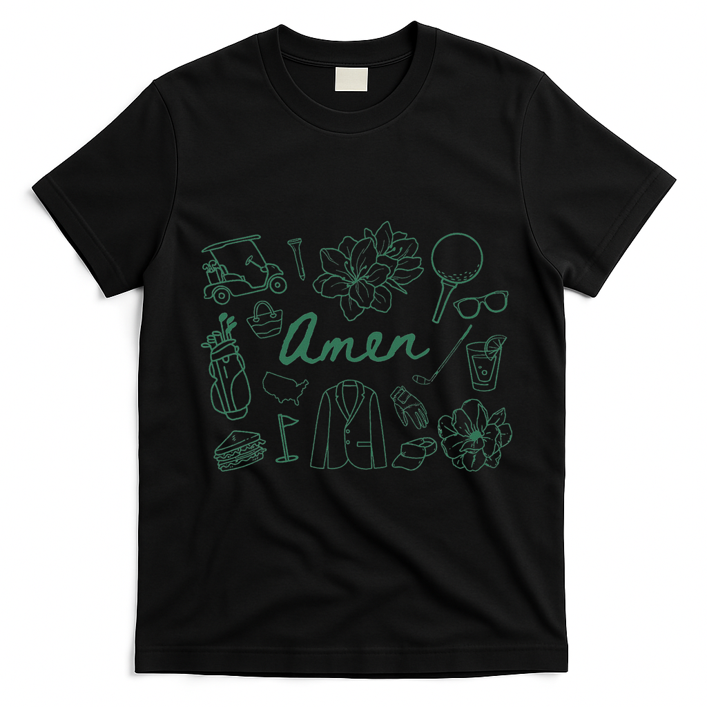 Golf Par Master Golfer Golf Lover Amen T-Shirt - Black