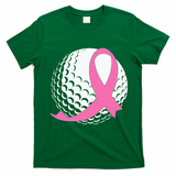 Golf Pink Ribbon Breast Cancer Awareness T-Shirt - Irish Green