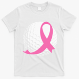 Golf Pink Ribbon Breast Cancer Awareness T-Shirt - White