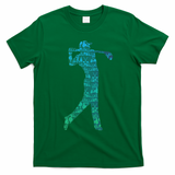 Golfer Silhouette Golf Things Golfing Dad Women T-Shirt - Irish Green
