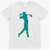 Golfer Silhouette Golf Things Golfing Dad Women T-Shirt - White