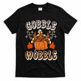Gooble Wobble Turkey Thanksgiving Holiday Cheetah T-Shirt - Black