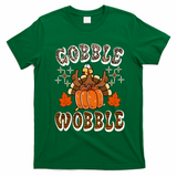 Gooble Wobble Turkey Thanksgiving Holiday Cheetah T-Shirt - Irish Green
