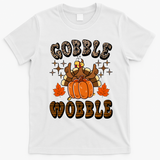 Gooble Wobble Turkey Thanksgiving Holiday Cheetah T-Shirt - White