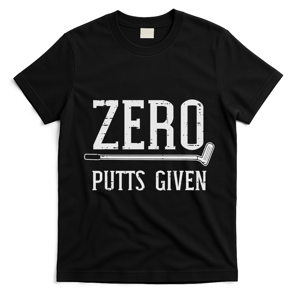 Golfing Zero Putts Given Funny Golf Golfer Dad Women T-Shirt - Black