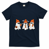 Halloween Coffee Lover Ghost T-Shirt - Navy Blue