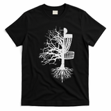 Half Disc Golf Basket Tree Funny Frisbee Frolf Women T-Shirt - Black