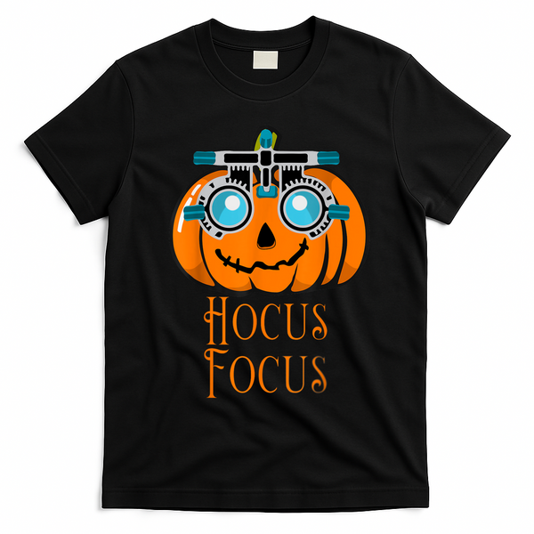 Hocus Focus Optometry Halloween Optometrist Eye Doctor Funny T-Shirt - Black