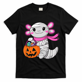 Halloween For   Pumpkin Axolotl Mummy T-Shirt - Black