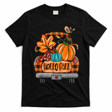 Hello Fall Pumpkin Truck Cute T-Shirt - Black