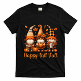 Happy Fall YAll Gnome Pumpkin Autumn Thanksgiving T-Shirt - Black