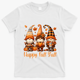 Happy Fall YAll Gnome Pumpkin Autumn Thanksgiving T-Shirt - White