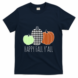 Happy Fall Yall Pumpkin T-Shirt - Navy Blue
