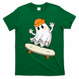 Halloween Ghost Skateboard Halloween Skateboarding T-Shirt - Irish Green