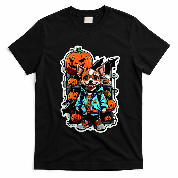 Hip Halloween Dog T-Shirt - Black