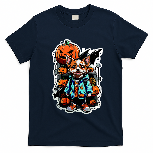 Hip Halloween Dog T-Shirt - Navy Blue