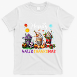 Happy Hallothanksmas Halloween Coffee Latte Thanksgiving T-Shirt - White