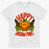 Halloween Happy Hallow Point Pumpkin Gunner T-Shirt - White