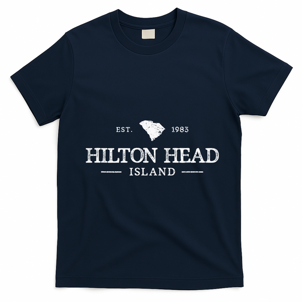 Hilton Head Island Sc South Carolina Retro T-Shirt - Navy Blue