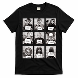 Halloween Horror Legends Killer Mugshots Creepy Fan T-Shirt - Black