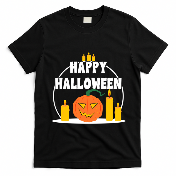 Happy Halloween Spooky Pumpkin Holiday T-Shirt - Black