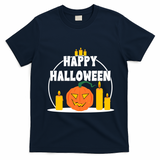 Happy Halloween Spooky Pumpkin Holiday T-Shirt - Navy Blue