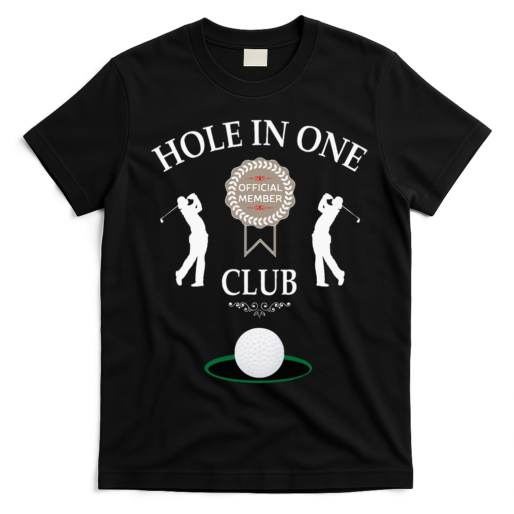 Hole In One Club Funny Golf Humor T-Shirt - Black