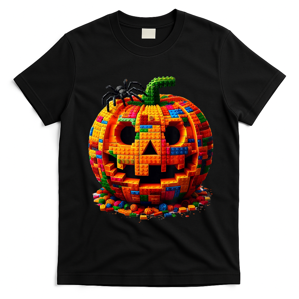 Halloween Master Builder Pumpkin T-Shirt - Black