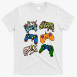 Halloween Monster Video Game Controllers T-Shirt - White
