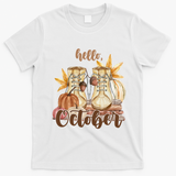 Hello October Fall Lover T-Shirt - White