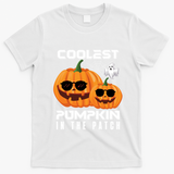 Halloween Pumpkin Coolest Pumpkin In The Patch Vintage Gift T-Shirt - White