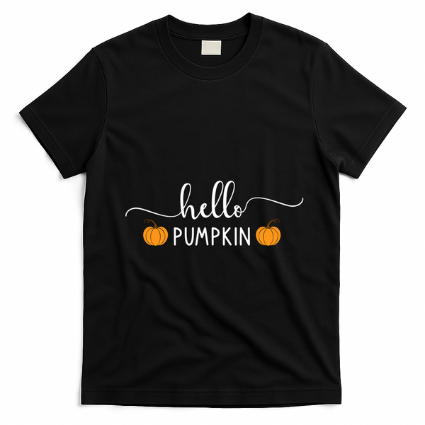 Hello Pumpkin Cute Fall T-Shirt - Black