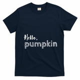 Hello Pumpkin Fall Inspired Autumn Gift T-Shirt - Navy Blue