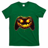 Halloween Pumpkin Jack O Lantern Face Video Game Controller T-Shirt - Irish Green