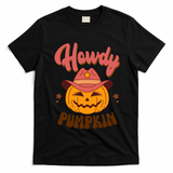 Howdy Pumpkin Retro Cute Halloween T-Shirt - Black