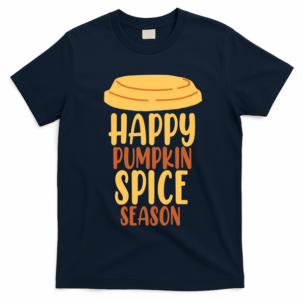 Happy Pumpkin Spice Season Coffee Lover T-Shirt - Navy Blue