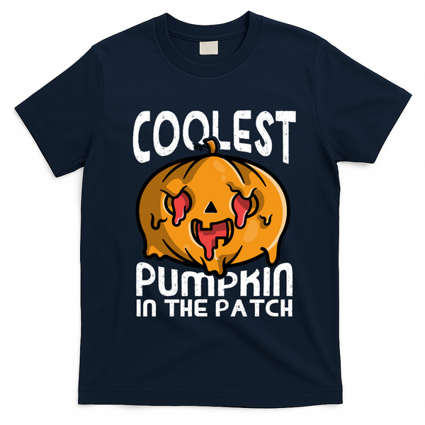 Halloween Pumpkin Sunglasses Coolest Pumpkin In The Patch Cool Gift T-Shirt - Navy Blue