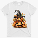 Halloween Pumpkin Witch Fall Autumn Illustration T-Shirt - White