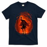 Halloween Scary Pumpkin Headless Horseman T-Shirt - Navy Blue