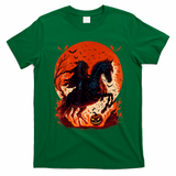 Halloween Scary Pumpkin Headless Horseman AI T-Shirt - Irish Green