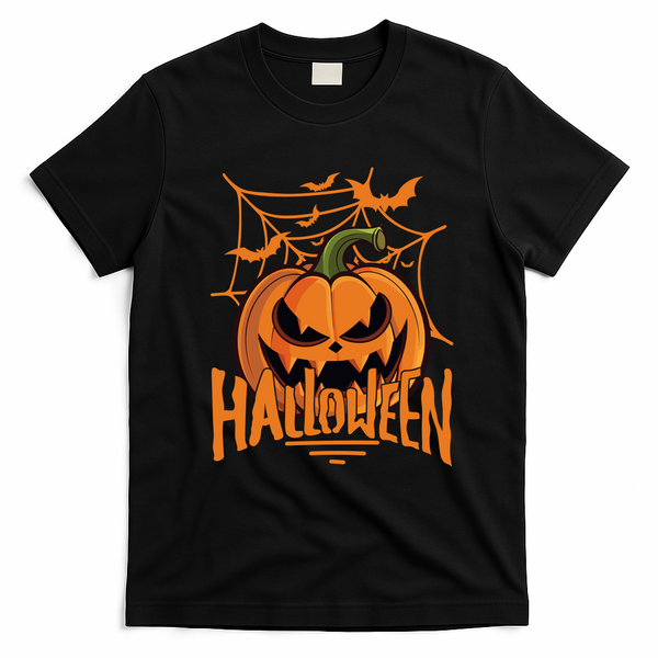Halloween Spooky Pumpkin T-Shirt - Black
