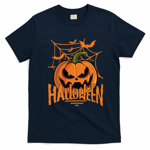 Halloween Spooky Pumpkin T-Shirt - Navy Blue