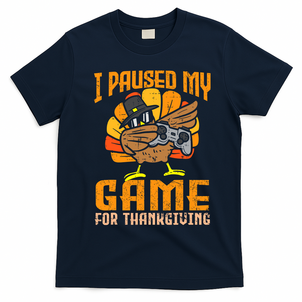 Happy Thanksgiving Dabbing Gamer Turkey T-Shirt - Navy Blue
