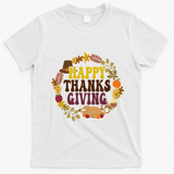Happy Thanksgiving Fall Holiday T-Shirt - White