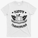 Happy Thanksgiving Pumpkin Cute T-Shirt - White