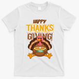 Happy Thanksgiving Turkey Pie Holiday T-Shirt - White