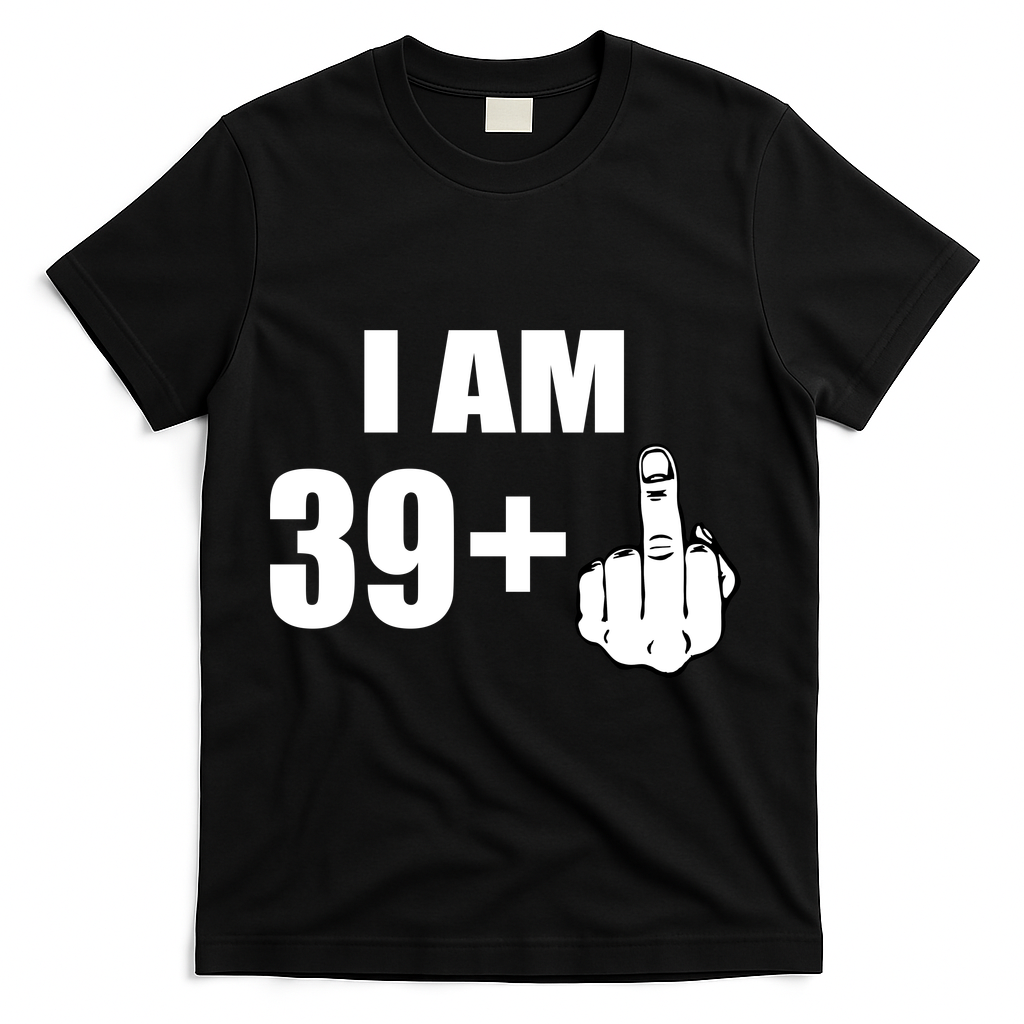 I Am 40 Middle Finger T-Shirt - Black